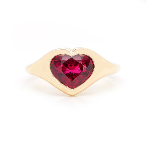 2.05  cts Heart Shape Ruby Ring