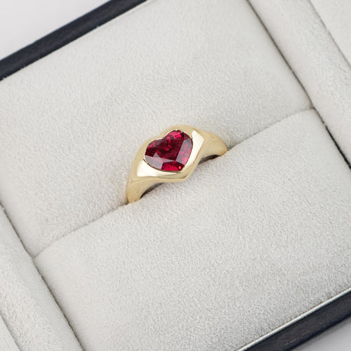 2.05  cts Heart Shape Ruby Ring