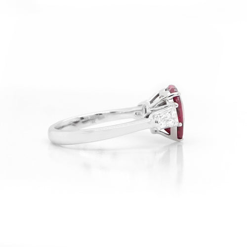 4.03 cts Heart Shape Ruby Ring