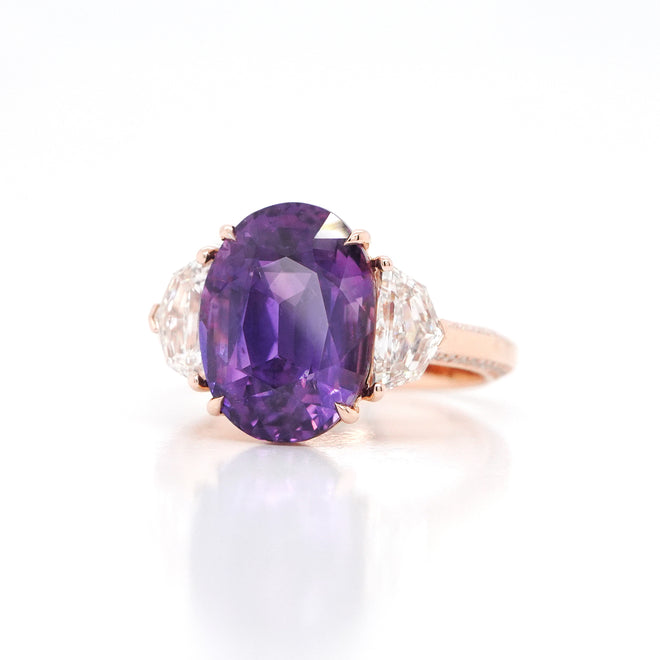 8.19 cts Oval Fancy Sapphire Ring
