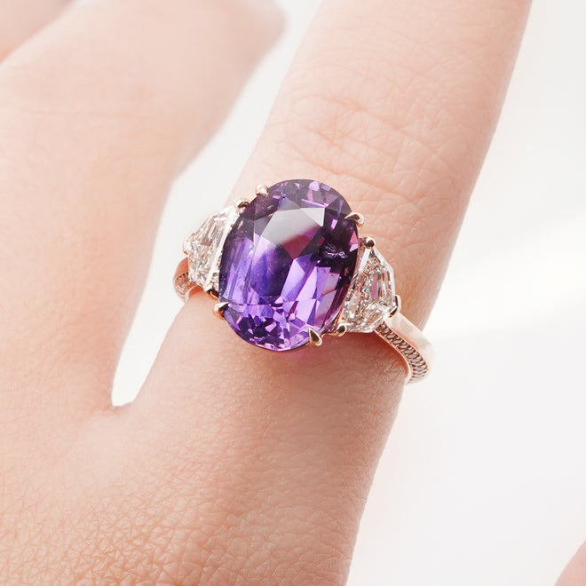 8.19 cts Oval Fancy Sapphire Ring