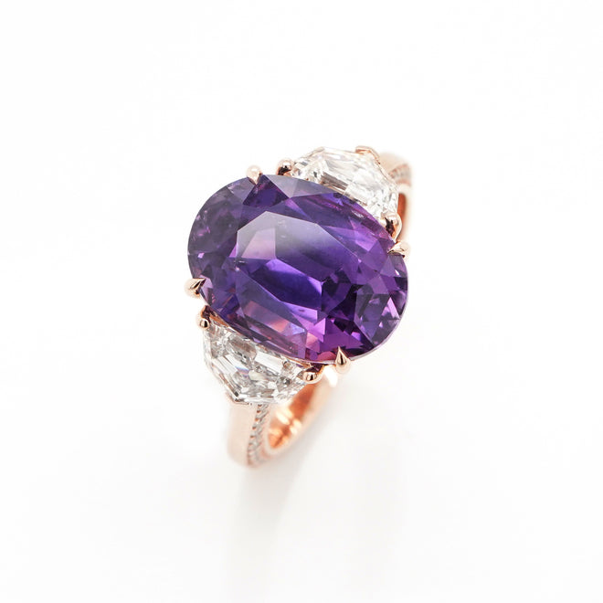 8.19 cts Oval Fancy Sapphire Ring