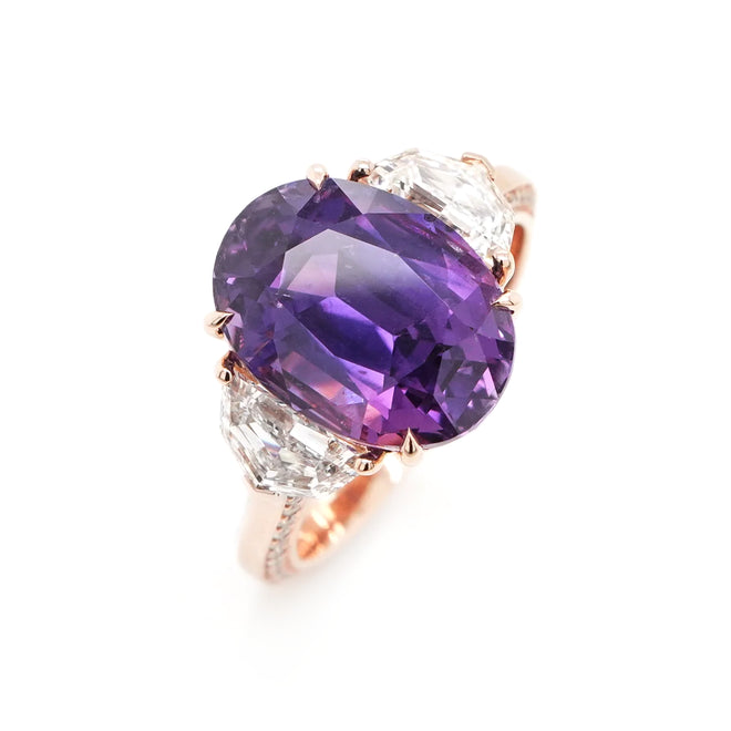 8.19 cts Oval Fancy Sapphire Ring