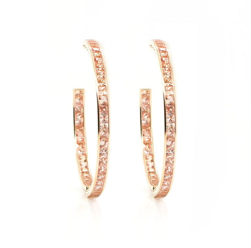 9.15 cts Princess Fancy Sapphire Eternity Hoops