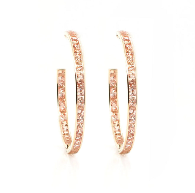 9.15 cts Princess Fancy Sapphire Eternity Hoops