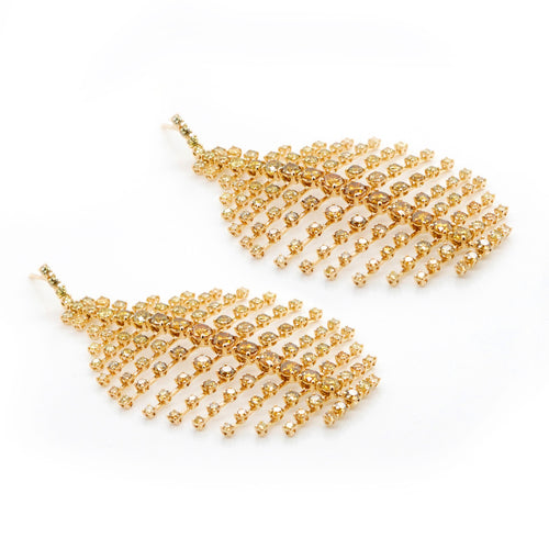 13.83 cts Round Yellow Diamond Earrings