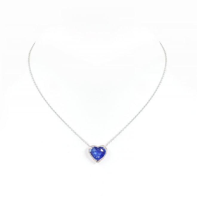 6.55 cts Blue Sapphire Necklace