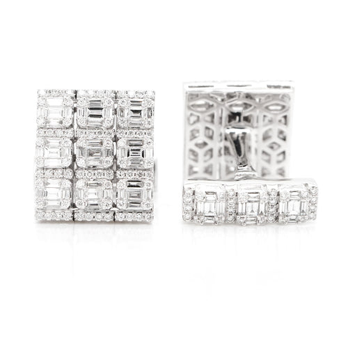 1.20 cts Baguette Diamond Men's Cufflinks