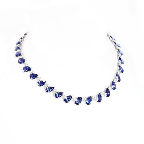 107.24 cts Pear Shape Blue Sapphire Necklace (ENQUIRE)