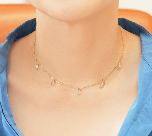 5.38 cts Briolette Diamond Necklace