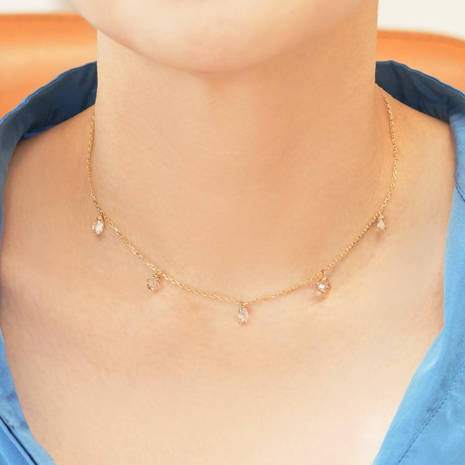 5.38 cts Briolette Diamond Necklace