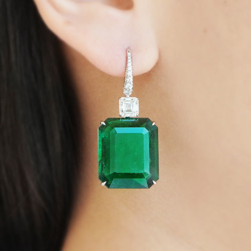 21.81 / 18.80 cts Emerald Earrings (ENQUIRE)