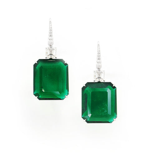 21.81 / 18.80 cts Emerald Earrings (ENQUIRE)