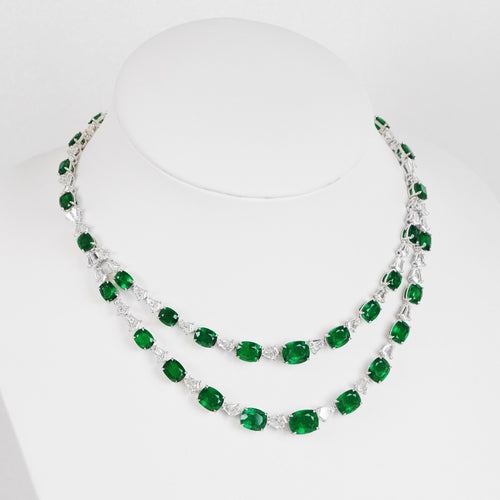 66.95 cts Emerald with Kites Diamond Necklace (ENQUIRE)