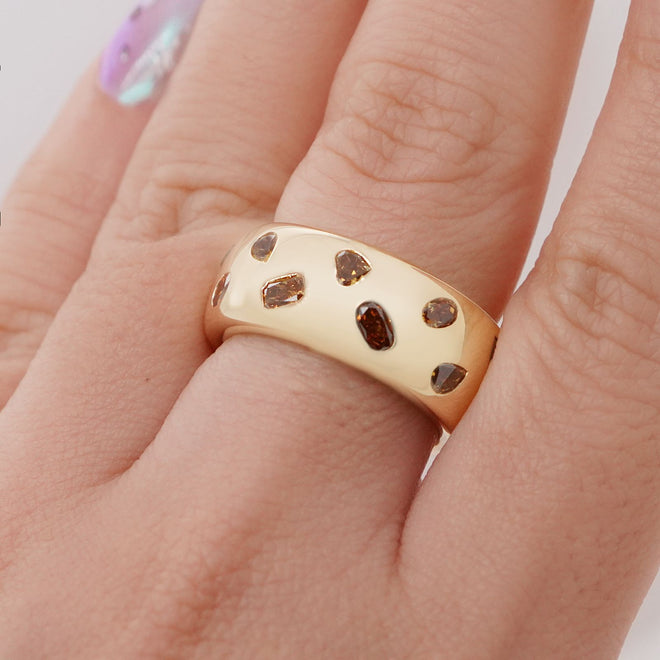 rd-20045-2.18 cts Fancy Brown Mixed Diamond Ring