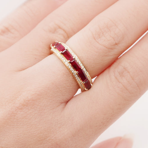 3.16 cts Baguette Ruby Eternity Ring