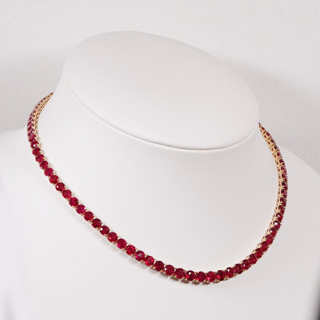  47.11 cts Ruby Tennis Necklace