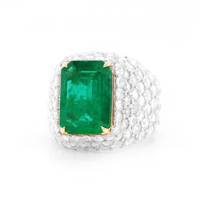 4.97 cts Octagon Emerald Ring