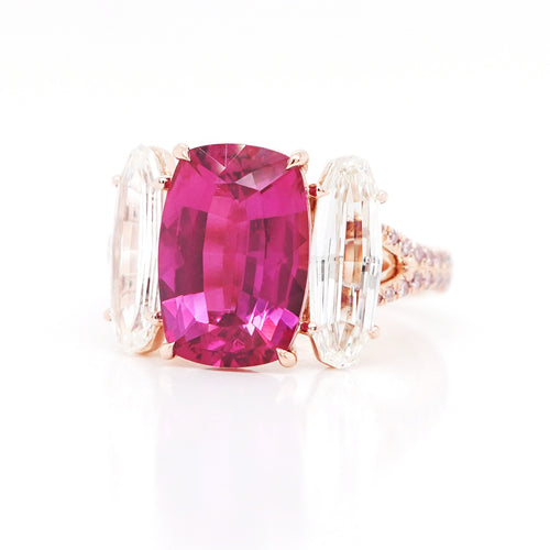  4.77 cts Ruby with Diamond Ring