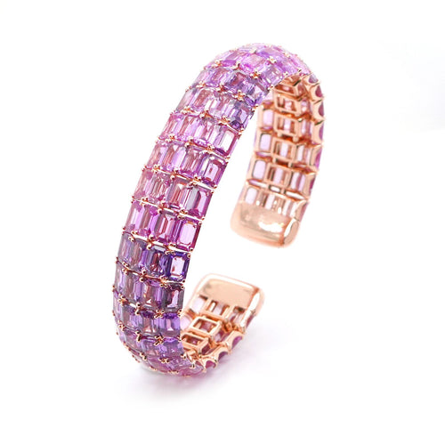 bs-25001-59.42 cts Unheated Fancy Pink Octagon Sapphire Tennis Bracelet (ENQUIRE)