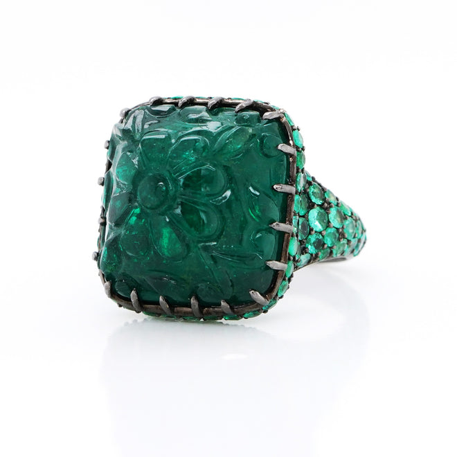  4.26 cts Colombian Emerald Ring
