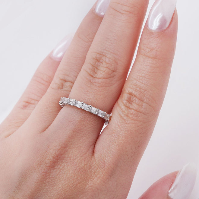 2.11 cts White Emerald-cut Diamond Eternity Ring