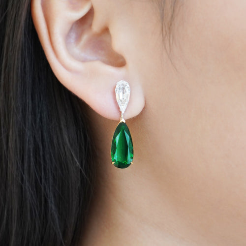 4.654 / 4.143 cts Emerald with Diamond Earrings (ENQUIRE)