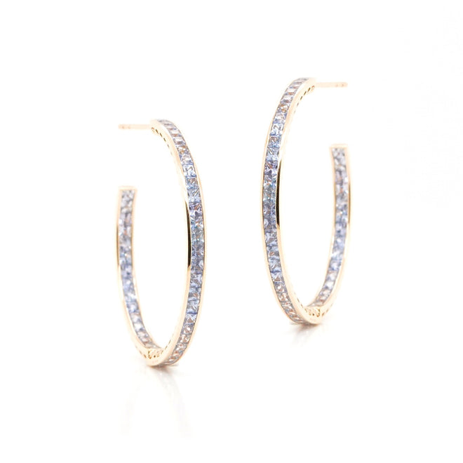 8.88 cts Fancy Princess Sapphire Eternity Hoops