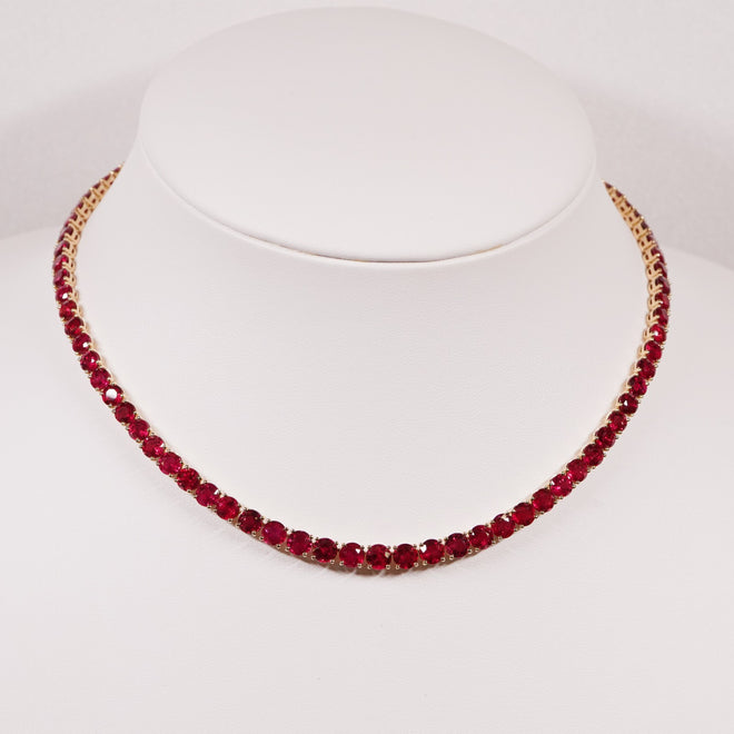  47.11 cts Ruby Tennis Necklace