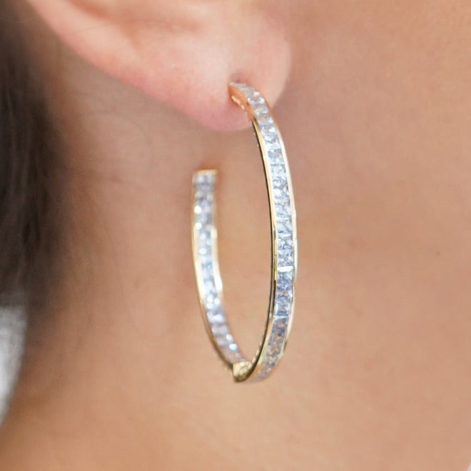 8.88 cts Fancy Princess Sapphire Eternity Hoops