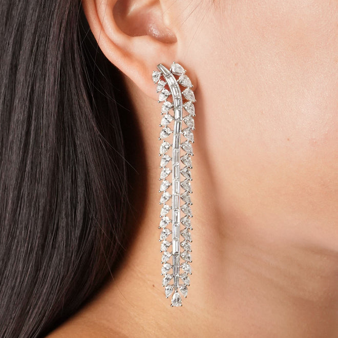 ed-25005-12.73  4.44 cts Pear Shape Diamond Earrings