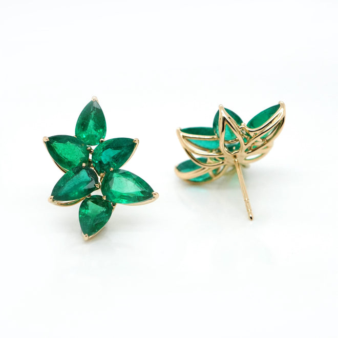 ee-25010-15.09 cts Minor Pear Shape Emerald Studs