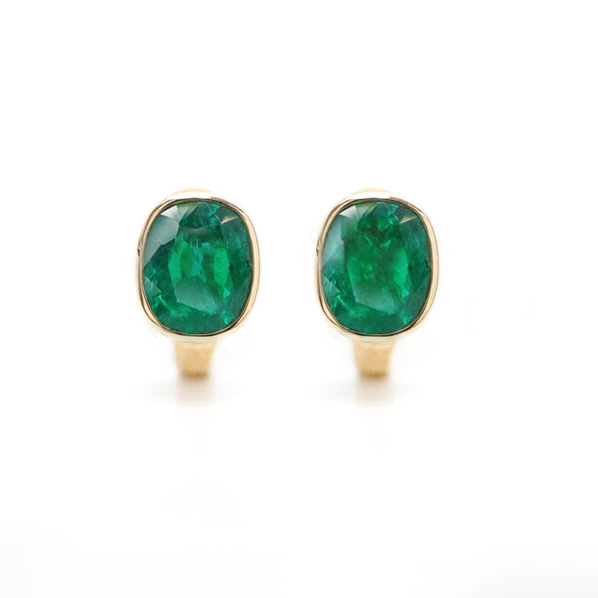 ee-25015-2.25  2.51 cts Minor Oil Cushion Emerald Studs