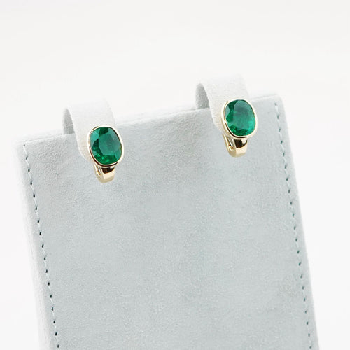 ee-25015-2.25  2.51 cts Minor Oil Cushion Emerald Studs