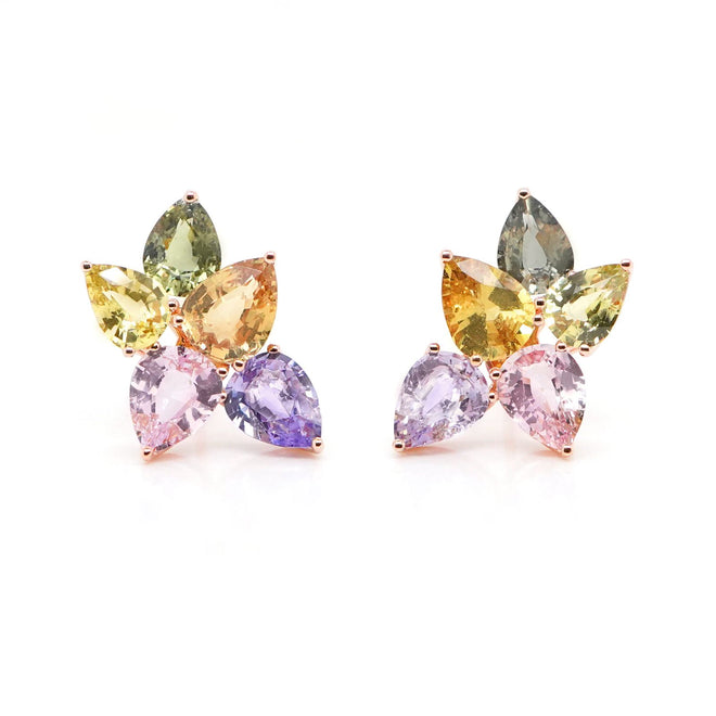es-25014-14.87 cts Pear Shape Fancy Sapphire Studs
