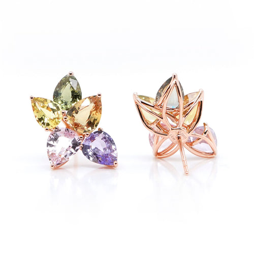 es-25014-14.87 cts Pear Shape Fancy Sapphire Studs