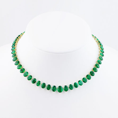 ne-25004-81.33 cts Oval Emerald Necklace (ENQUIRE)