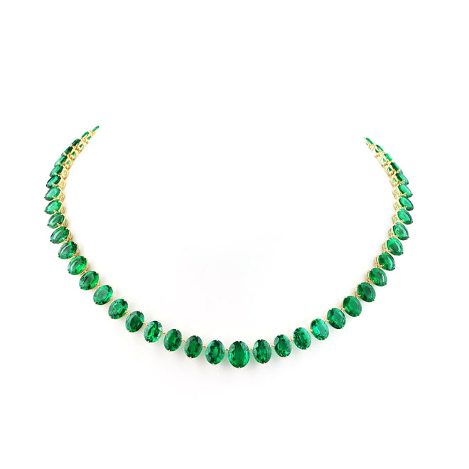 80.90 cts Oval Emerald Necklace (ENQUIRE)