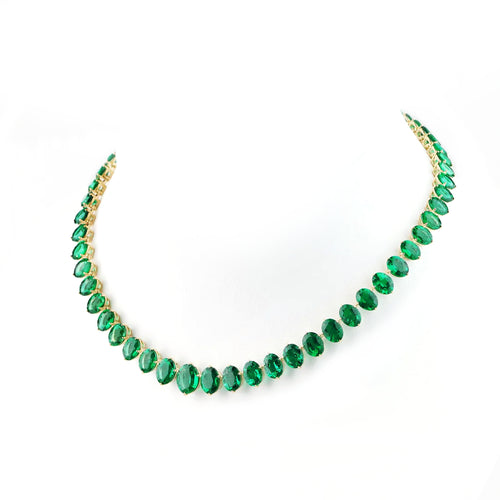 80.90 cts Oval Emerald Necklace (ENQUIRE)