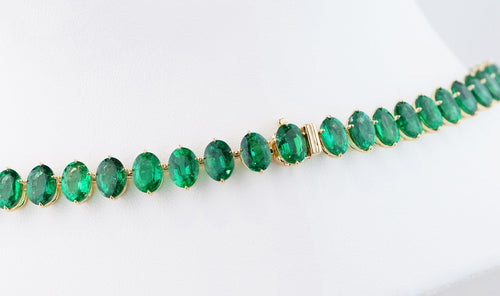 ne-25004-81.33 cts Oval Emerald Necklace (ENQUIRE)