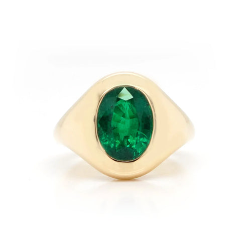 2.148 cts Oval Emerald Ring
