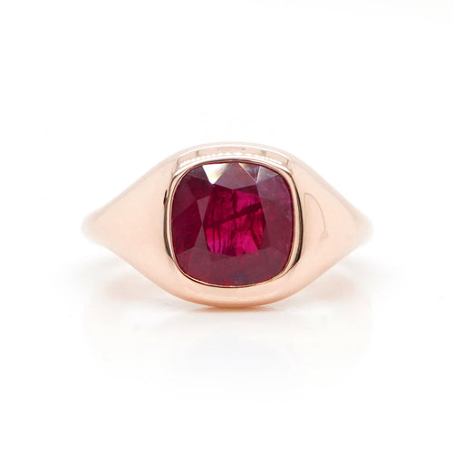 rr-25007-2.018 cts Cushion Ruby Ring