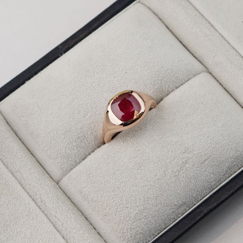 rr-25007-2.018 cts Cushion Ruby Ring