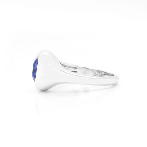 rs-25014-1.92 cts Blue Cushion Sapphire Pinky Ring