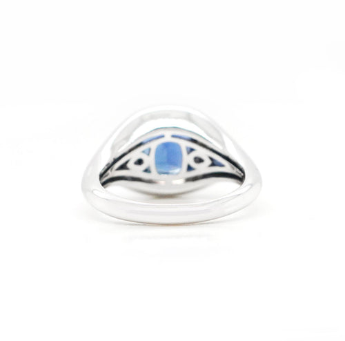 rs-25014-1.92 cts Blue Cushion Sapphire Pinky Ring